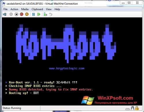 Скриншот программы Kon-Boot для Windows XP