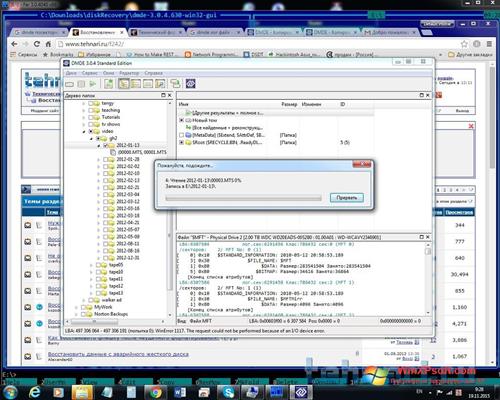 Скриншот программы DMDE для Windows XP