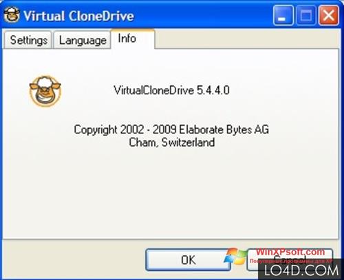 Скриншот программы Virtual CloneDrive для Windows XP
