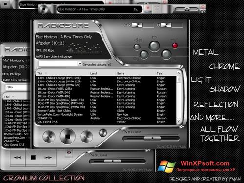 Скриншот программы RadioSure для Windows XP