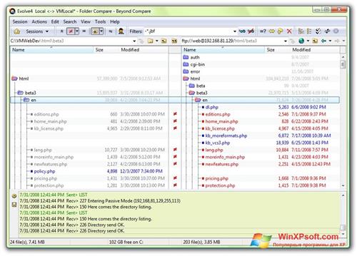 Скриншот программы Beyond Compare для Windows XP