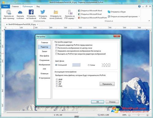 Скриншот программы PicPick для Windows XP