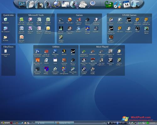 Скриншот программы Fences для Windows XP