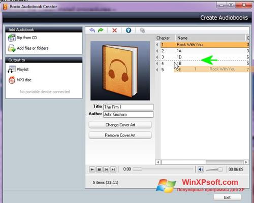 Скриншот программы AudioBook для Windows XP