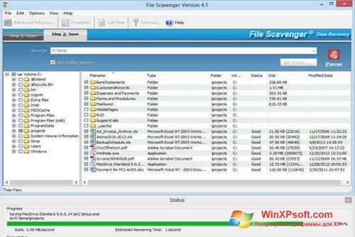 Скриншот программы File Scavenger для Windows XP