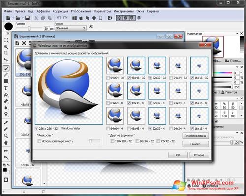 Скриншот программы IcoFX для Windows XP