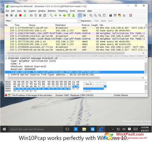 Скриншот программы WinPcap для Windows XP