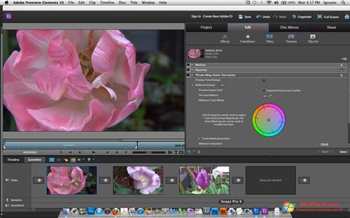 Скриншот программы Adobe Premiere Elements для Windows XP