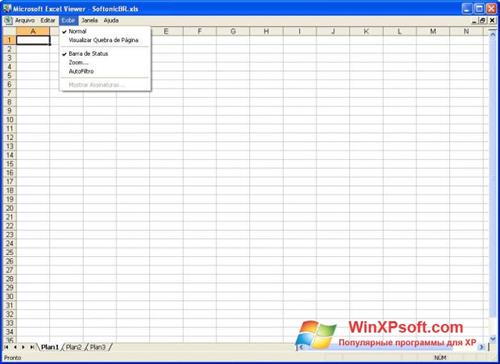 Скриншот программы Excel Viewer для Windows XP