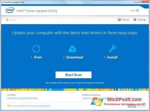 Скриншот программы Intel Driver Update Utility для Windows XP