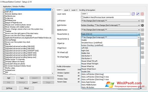 Скриншот программы X-Mouse Button Control для Windows XP