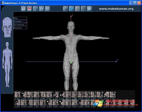 Скриншот программы MakeHuman для Windows XP