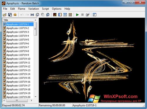 Скриншот программы Apophysis для Windows XP