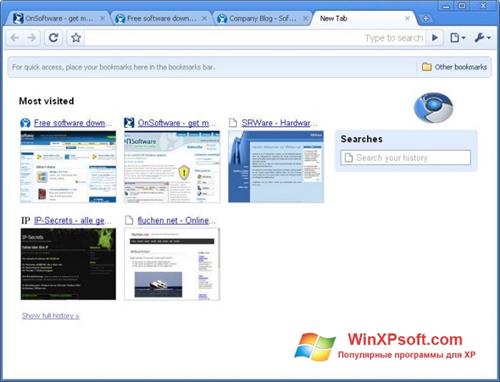 Скриншот программы SRWare Iron для Windows XP