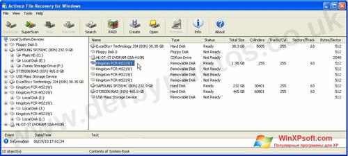 Скриншот программы Active File Recovery для Windows XP