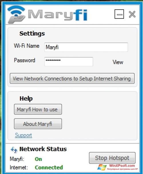 Скриншот программы MaryFi для Windows XP