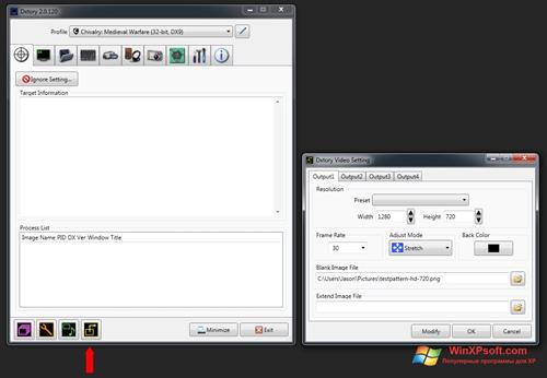 Скриншот программы Dxtory для Windows XP
