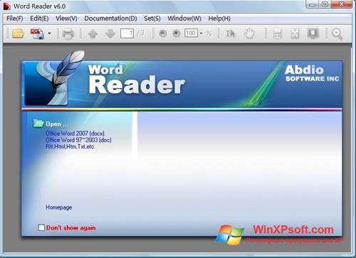 Скриншот программы Word Reader для Windows XP