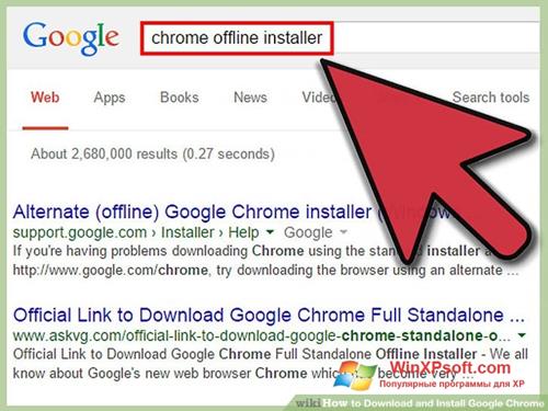 Скриншот программы Google Chrome Offline Installer для Windows XP